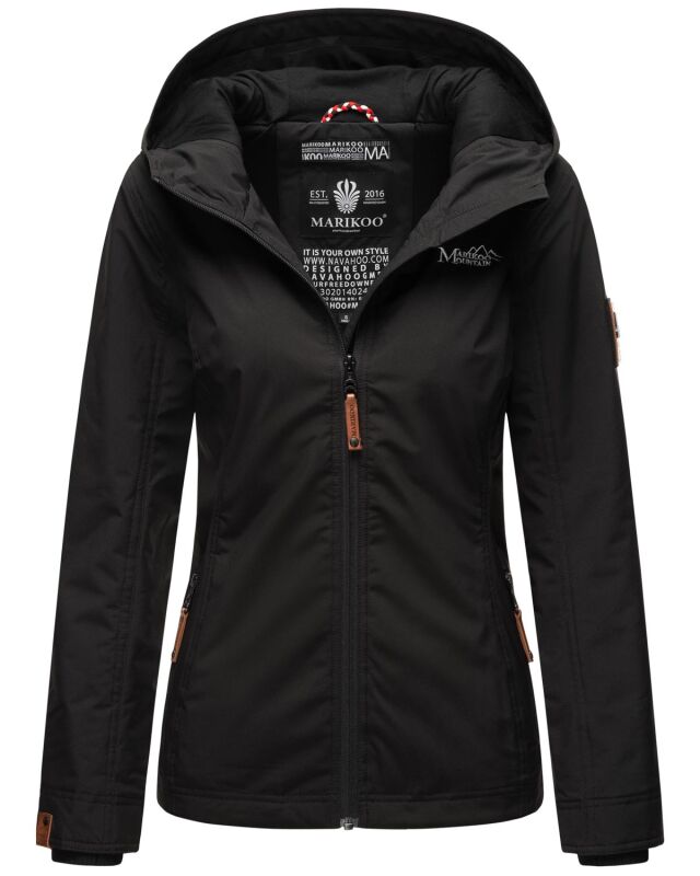 Marikoo Brombeere Damen Übergangsjacke Frühlings Jacke Schwarz-Gr.XS