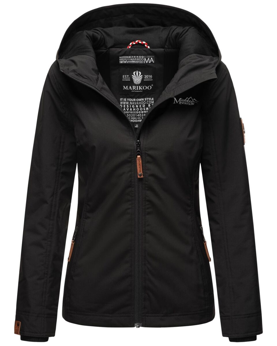 Marikoo Brombeere Damen Übergangsjacke Frühlings Jacke Schwarz-Gr.S