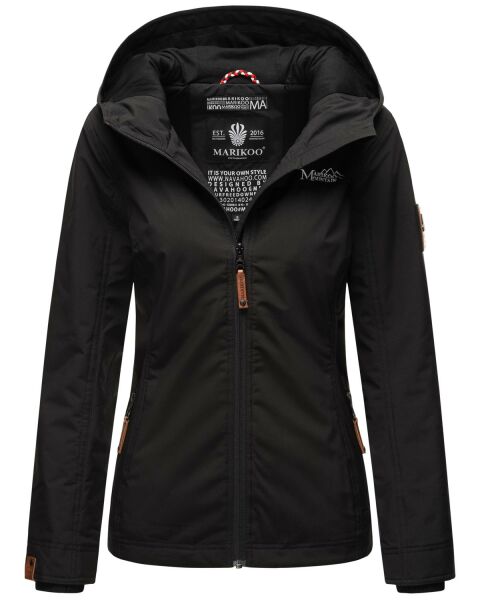 Marikoo Brombeere Damen Übergansjacke Frühlings Jacke Schwarz-Gr.M