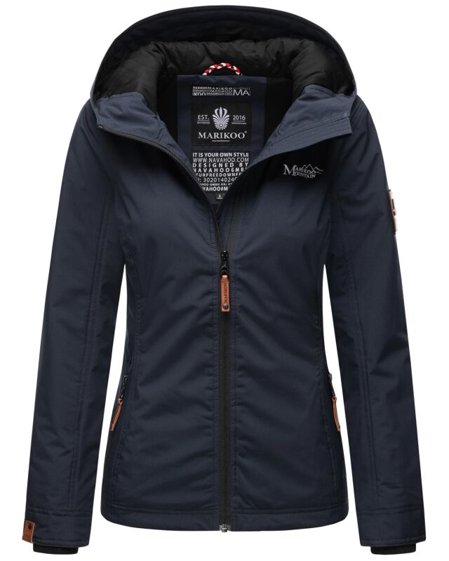 Marikoo Brombeere Damen &Uuml;bergangsjacke Fr&uuml;hlings Jacke Navy-Gr.XXL