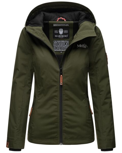 Marikoo Brombeere Damen Übergangsjacke Frühlings Jacke Olive-Gr.XXL