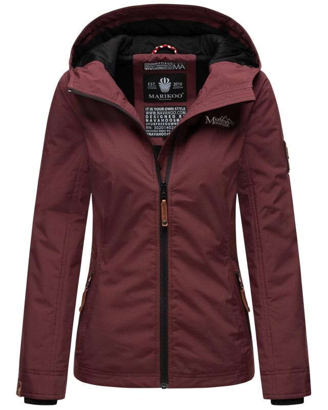 Marikoo Brombeere Damen Übergangsjacke Frühlings Jacke Weinrot-Gr.XL