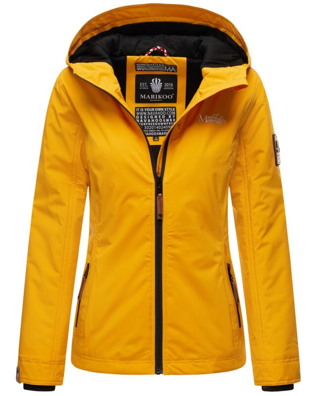 Marikoo Brombeere Damen &Uuml;bergangsjacke Fr&uuml;hlings Jacke Gelb-Gr.XS