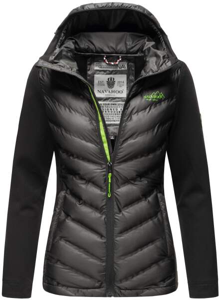 Navahoo Nimm mich mit Womens Fleece Hybrid Jacket Trekking Schwarz-Gr.XL