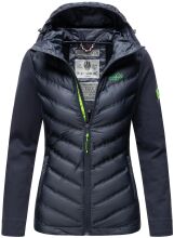 Navahoo Nimm mich mit Damen Fleece Hybrid Jacke Trekking Wanderjacke Navy-Gr.L