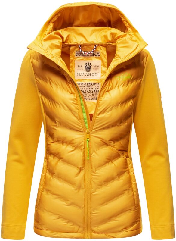 Navahoo Nimm mich mit Damen Fleece Hybrid Jacke Trekking Wanderjacke Gelb-Gr.S