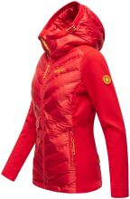 Navahoo Nimm mich mit Damen Fleece Hybrid Jacke Trekking Wanderjacke Rot-Gr.S