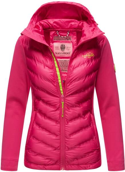 Navahoo Nimm mich mit Damen Fleece Hybrid Jacke Trekking Wanderjacke Pink-Gr.L