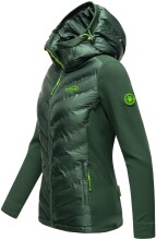 Navahoo Nimm mich mit Womens Fleece Hybrid Jacket Trekking Dunkelgrün-Gr.L