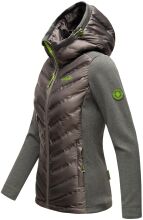 Navahoo Nimm mich mit Damen Fleece Hybrid Jacke Trekking Wanderjacke Dunkelgrau-Gr.M