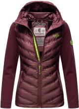 Navahoo Nimm mich mit Damen Fleece Hybrid Jacke Trekking Wanderjacke Aubergine-Gr.XS