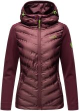 Navahoo Nimm mich mit Damen Fleece Hybrid Jacke Trekking Wanderjacke Aubergine-Gr.S