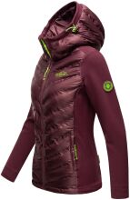 Navahoo Nimm mich mit Damen Fleece Hybrid Jacke Trekking Wanderjacke Aubergine-Gr.S