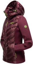 Navahoo Nimm mich mit Damen Fleece Hybrid Jacke Trekking Wanderjacke Aubergine-Gr.S