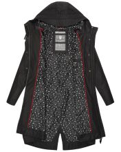 Navahoo Josinaa ladies spring jacket light coat with hood - Black-Gr.XS