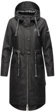 Navahoo Josinaa ladies spring jacket light coat with hood - Black-Gr.XL