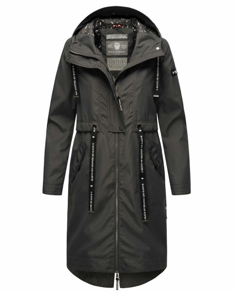 Navahoo Josinaa ladies spring jacket light coat with hood - Anthracite-Gr.S