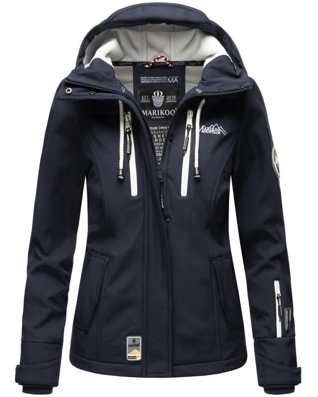 Marikoo Kleine Zicke Damen Softshell Frühling Übergangs Jacke Blau