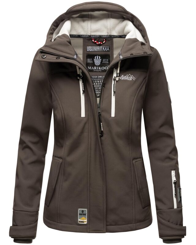 Marikoo Kleine Zicke Damen Softshell Fr&uuml;hling &Uuml;bergangs Jacke Anthrazit-Gr.XXL