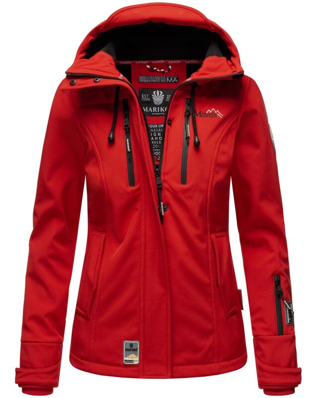 Marikoo Kleine Zicke Damen Softshell Frühling Übergangs Jacke Rot
