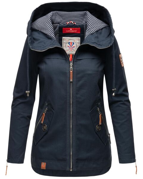 Navahoo Wekoo Damen Übergangsjacke mit Kapuze Navy Größe M - Gr. 38