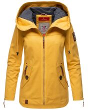 Navahoo Wekoo Damen Übergangsjacke mit Kapuze Senfgelb Größe XS - Gr. 34