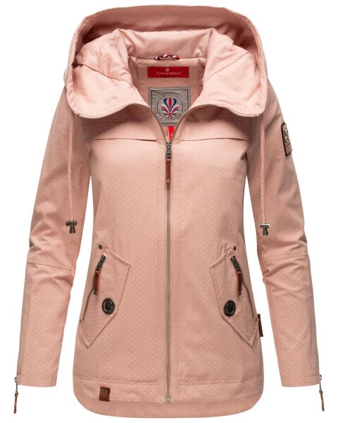 Navahoo Wekoo Damen Übergangsjacke mit Kapuze Light Rose Muster Größe S - Gr. 36