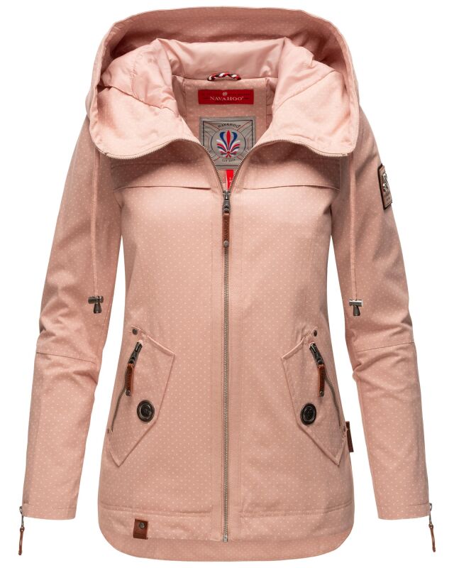 Navahoo Wekoo Damen &Uuml;bergangsjacke mit Kapuze Light Rose Muster Gr&ouml;&szlig;e M - Gr. 38