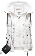 Marikoo Taisaa Damen Stepp Weste &Uuml;bergangsjacke - Weiss-Gr.XL