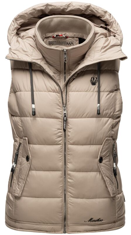Marikoo Taisaa Damen Stepp Weste Übergangsjacke Taupe