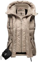 Marikoo Taisaa Damen Stepp Weste &Uuml;bergangsjacke - Taupe-Gr.S