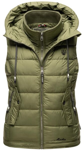 Marikoo Taisaa Damen Stepp Weste Übergangsjacke - Olive-Gr.M