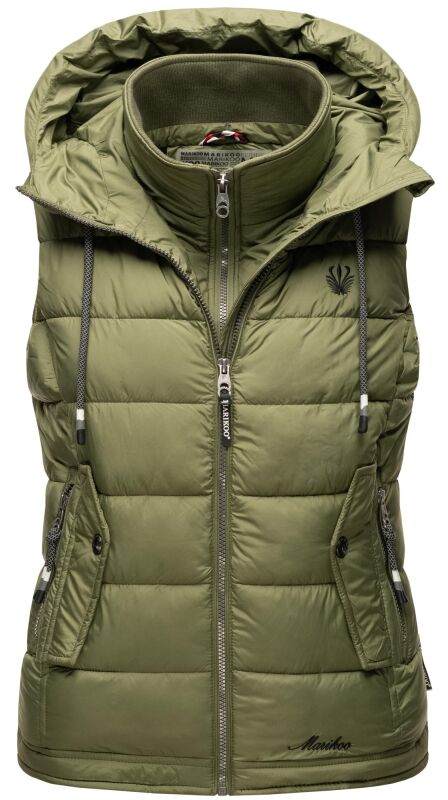 Marikoo Taisaa Damen Stepp Weste Übergangsjacke Olive