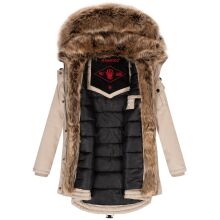 Navahoo Daria Damen Parka Jacke mit Kunstfellkragen Beige Gr&ouml;&szlig;e S - Gr. 36