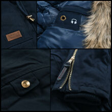 Navahoo Daria Damen Parka Jacke mit Kunstfellkragen Beige Gr&ouml;&szlig;e S - Gr. 36
