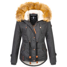 Navahoo Pearl Damen Winterjacke mit Kunstfell Anthrazit Gr&ouml;&szlig;e S - Gr. 36