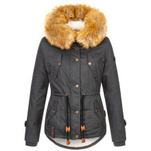 Navahoo Pearl Damen Winterjacke mit Kunstfell Anthrazit Gr&ouml;&szlig;e S - Gr. 36