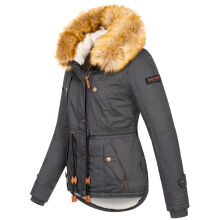 Navahoo Pearl Damen Winterjacke mit Kunstfell Anthrazit Gr&ouml;&szlig;e S - Gr. 36