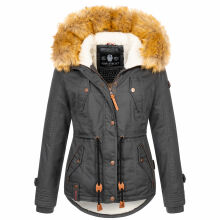 Navahoo Pearl Damen Winterjacke mit Kunstfell Anthrazit...