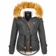 Navahoo Pearl Damen Winterjacke mit Kunstfell Anthrazit Größe M - Gr. 38