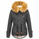 Navahoo Pearl Damen Winterjacke mit Kunstfell Anthrazit Größe M - Gr. 38