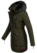 Marikoo Warm Ladies Winter Jacket Winterjacket Parka Quilted Coat Long B401  Größe S - Gr. 36