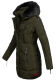 Marikoo Moonshine warme Damen Parka Winterjacke gesteppt Olive Größe S - Gr. 36