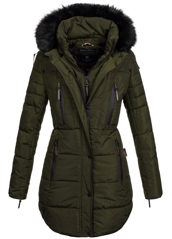 Marikoo Moonshine warme Damen Parka Winterjacke gesteppt Olive Gr&ouml;&szlig;e XXL - Gr. 44