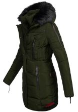Marikoo Moonshine warme Damen Parka Winterjacke gesteppt Olive Gr&ouml;&szlig;e XXL - Gr. 44