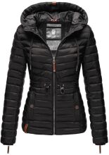 Marikoo Aniyaa Damen Steppjacke mit Kapuze Schwarz-Gr.S