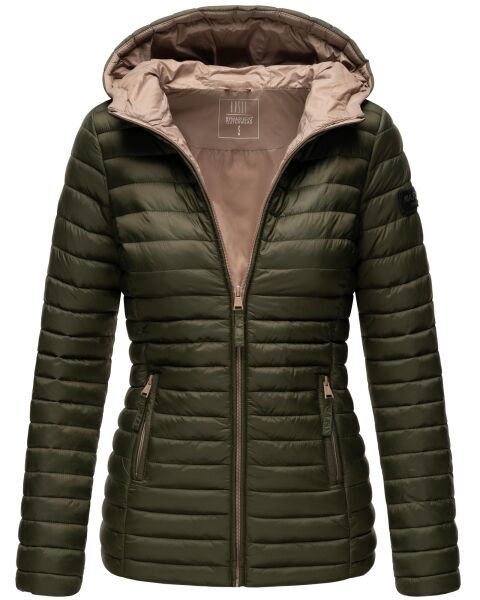 Marikoo Asraa Damen Übergangsjacke Steppjacke Olive-Gr.S
