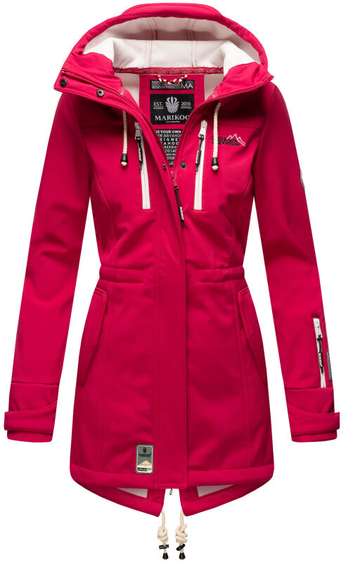 Marikoo Zimtzicke Damen lange Softshell Jacke Fuchsia Gr&ouml;&szlig;e XS - Gr. 34