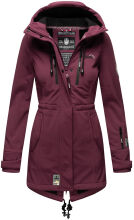 Marikoo Zimtzicke Damen lange Softshell Jacke Weinrot...