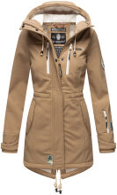 Marikoo Zimtzicke Damen lange Softshell Jacke Taupe Grey Gr&ouml;&szlig;e XS - Gr. 34